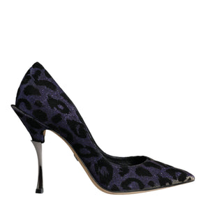 Dolce & Gabbana Violet Leopard Lurex High Heels Pumps Shoes