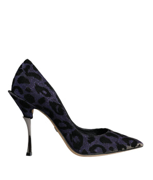 Dolce &amp; Gabbana Violet Leopard Lurex High Heels Pumps Shoes