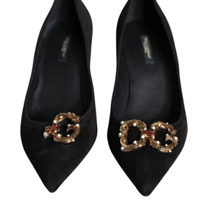 Dolce & Gabbana Black Amore Suede Bellucci Heels Pumps Shoes