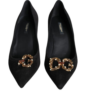 Dolce & Gabbana Black Amore Suede Bellucci Heels Pumps Shoes