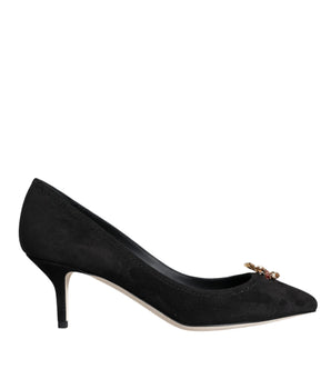 Dolce & Gabbana Black Amore Suede Bellucci Heels Pumps Shoes