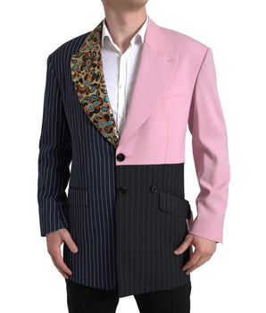 Dolce & Gabbana Multicolor Patchwork Single Breasted Blazer