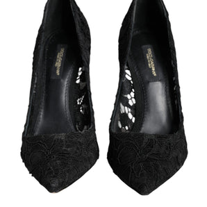 Dolce & Gabbana Black Taormina Lace Bellucci Pumps Shoes