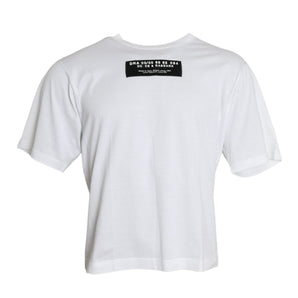 Dolce & Gabbana White Cotton Short Sleeve Crewneck T-shirt