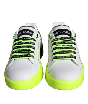 Dolce &amp; Gabbana White Leather Portofino Low Top Sneakers Shoes