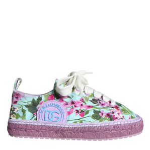 Dolce & Gabbana Multicolor Canvas Floral Espadrilles Sneakers Shoes