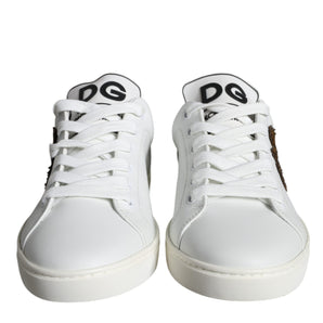 Dolce & Gabbana White Portofino Sacred Heart Sneakers Shoes