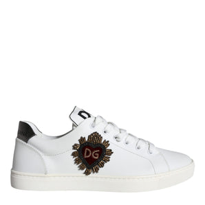 Dolce & Gabbana White Portofino Sacred Heart Sneakers Shoes