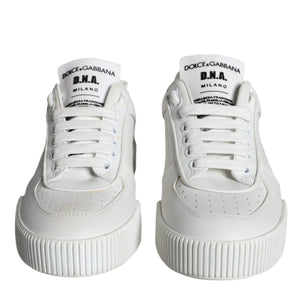 Dolce & Gabbana White Calfskin Leather Miami Low Top Sneakers Shoes