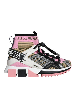 Dolce & Gabbana Multicolor Sorrento Socks Logo Sneakers Shoes
