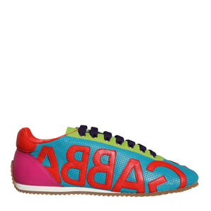 Dolce & Gabbana Multicolor Leather Logo Casual Sneakers Shoes