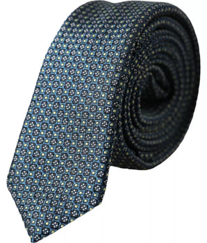Dolce & Gabbana Green Patterned 100% Silk Adjustable Men Tie