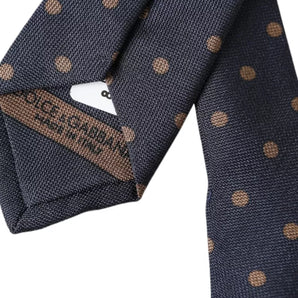 Dolce & Gabbana Black Dotted Fantasy Silk Adjustable Men Tie