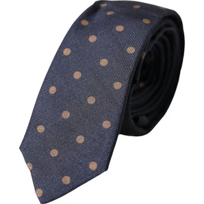 Dolce & Gabbana Black Dotted Fantasy Silk Adjustable Men Tie