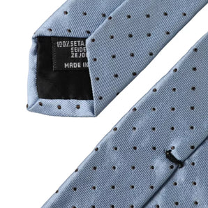 Dolce & Gabbana Light Blue Polka Dot Silk Adjustable Men Tie