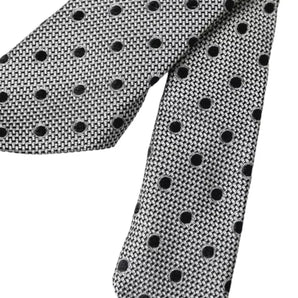 Dolce & Gabbana Black White Dot Fantasy Silk Adjustable Men Tie