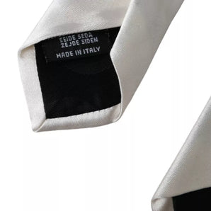 Dolce & Gabbana White Satin Silk Adjustable Men Tie