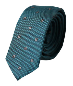 Dolce & Gabbana Green Patterned Silk Adjustable Men Tie