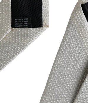 Dolce & Gabbana Off White 100% Silk Adjustable Necktie Men Tie
