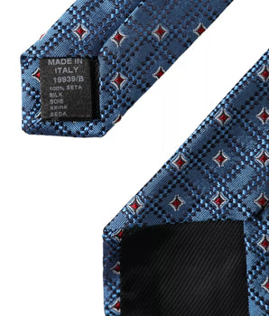Dolce & Gabbana Blue Patterned 100% Silk Adjustable Men Tie