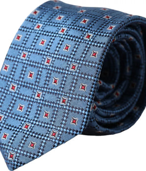 Dolce & Gabbana Blue Patterned 100% Silk Adjustable Men Tie
