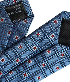 Dolce & Gabbana Blue Patterned 100% Silk Adjustable Men Tie