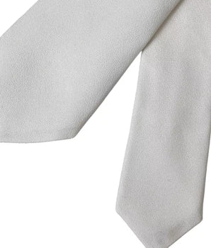 Dolce &amp; Gabbana White Silk Classic Adjustable Men Tie