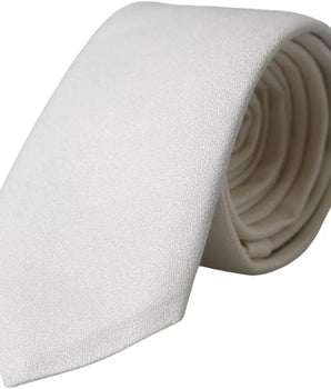 Dolce &amp; Gabbana White Silk Classic Adjustable Men Tie