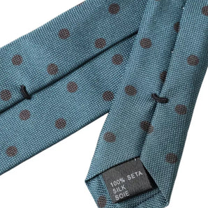 Dolce & Gabbana Green Black Polka Dot Silk Adjustable Men Tie