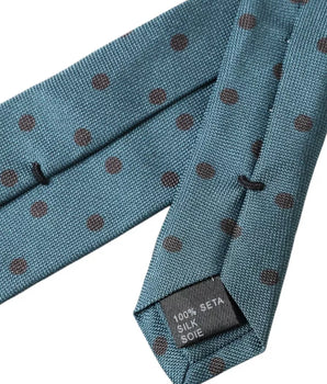 Dolce & Gabbana Green Black Polka Dot Silk Adjustable Men Tie