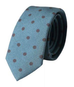 Dolce & Gabbana Green Black Polka Dot Silk Adjustable Men Tie