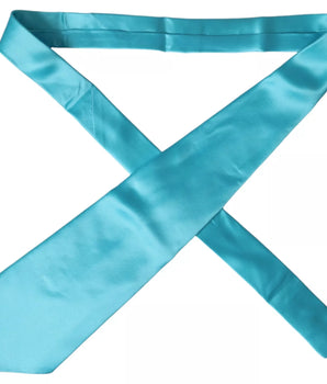 Dolce & Gabbana Light Blue Satin Silk Wide Adjustable Men Tie