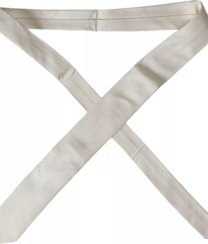 Dolce & Gabbana Off White Patterned Silk Classic Adjustable Tie