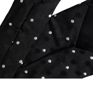 Dolce & Gabbana Black Polka Dot Fantasy Silk Adjustable Men Tie