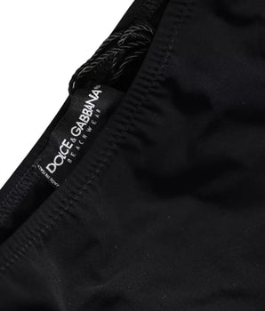 Dolce &amp; Gabbana Traje de baño de nailon negro Bikini con parte inferior de ropa de playa