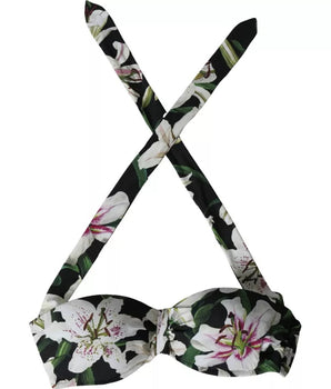 Dolce &amp; Gabbana Top de bikini de estilo playero con diseño halter y lirio negro