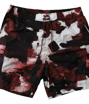 Dolce & Gabbana Multicolor Camouflage DG Logo Beachwear Shorts Swimwear
