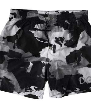 Dolce & Gabbana Multicolor Camouflage DG Logo Beachwear Shorts Swimwear