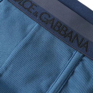 Dolce & Gabbana Blue Cotton Blend Regular Boxer Shorts Underwear