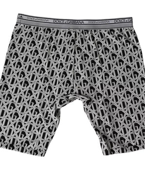 Dolce & Gabbana Black White DG Logo Cotton Stretch Cycling Underwear Men