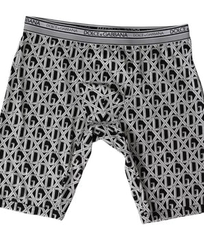 Dolce & Gabbana Black White DG Logo Cotton Stretch Cycling Underwear Men