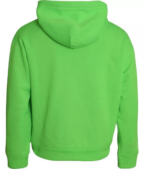 Dolce & Gabbana Green Logo Hooded Pullover Sweatshirt Sweater
