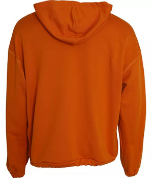 Dolce & Gabbana Orange Hooded Pullover Sweatshirt Sweater