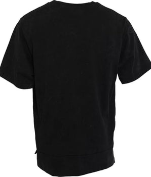 Dolce & Gabbana Black Graphic Print Cotton Crew Neck T-shirt