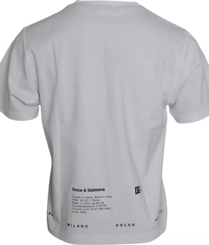 Dolce & Gabbana White Red Lips Print Cotton Men T-shirt