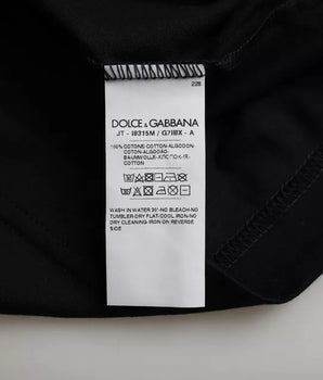 Dolce & Gabbana Black Cotton Round Neck Short Sleeves Men T-shirt