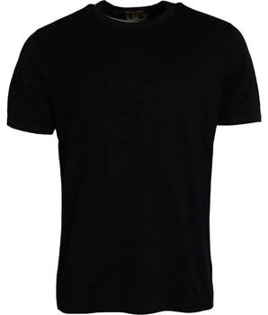 Dolce & Gabbana Black Cotton Round Neck Short Sleeves Men T-shirt
