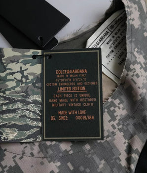 Dolce & Gabbana Multicolor Camouflage Cotton Round Neck Men T-shirt