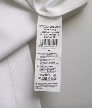 Dolce &amp; Gabbana White Cotton Round Neck Short Sleeve T-Shirt