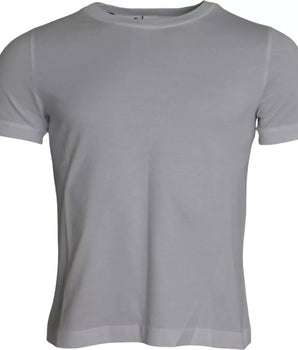 Dolce & Gabbana White Cotton Round Neck Short Sleeve T-shirt